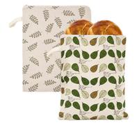 VDCVADKYE Sacchetti per il pane, Borsa for il pane riutilizzabile in lino e cera d'api con cordoncino, beige, confezione da 2