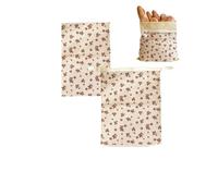 VDCVADKYE Sacchetti per il pane, Borsa portapane in lino beige, confezione da 2 cordoncini riutilizzabili in cera d'api