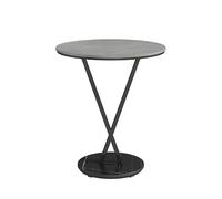 VDCVADKYE Tavolino da caffè rotondo， Marble Round Side Table 50 x 50 x 60 cm White, Black, Gray(Gris)