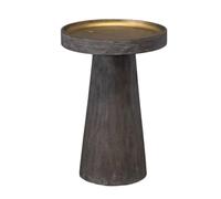 VDCVADKYE Tavolino da caffè rotondo, Round Solid Wood Side Table End Table 15x22 Inch for Living Room Bedroom Office Beige or Black(Black)