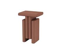 VDCVADKYE Tavolino da caffè rotondo， Tavolino laterale quadrato, tavolino multicolore in MDF, montaggio richiesto(Wine Red)