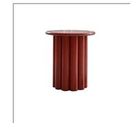 VDCVADKYE Tavolino da caffè rotondo， Tavolino rotondo in legno massello 21,6 x 19,6 pollici multicolore(Red)