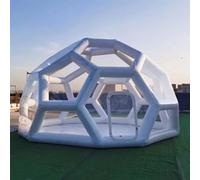 VDCVADKYE Tenda Gonfiabile Trasparente a Bolle, Tenda Gonfiabile a Bolle in PVC Trasparente da 4 m/5 m con Ventilatore for Campeggio all'aperto e al Chiuso(D,5M)