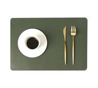 VDCVADKYE Tovagliette e sottobicchieri, Tovaglietta quadrata resistente al calore e all'olio in similpelle PU multicolore 43x30 cm(Green)