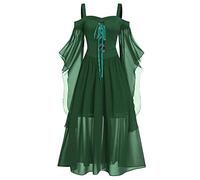 VDDTAGAM Costume da fata bianca da donna, costume da pirata per cosplay, Halloween, Halloween, vestito medievale verde, abito verde da fata disfraces de halloween para mujer Victoria (verde, XXL)