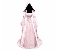 VDDTAGAM Costume da fata da donna, abito medievale, verde, rinascimentale, costume da donna per Halloween, corsetto rinascimentale, corsetto medievale, abito rinascimentale, costume da donna (rosa,