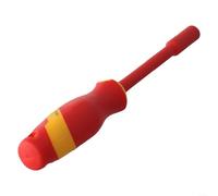 VDE Chiave a bussola isolata 1000 V, strumento di sicurezza ad alta tensione per elettricisti, professionale in acciaio legato a presa esagonale con isolamento TPE, mano elettrica rossa (8 mm)