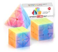 Vdealen Cubo Magico 2x2 3x3 Piramide Magic Cube, Lisci Speed Cube per Principianti e Utenti Avanzati Cubo di Velocità, Regalo per Bambini Adolescenti Adulti(Jelly)