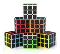 Vdealen Cubo Magico 3x3x3 Magic Cube, 6 Pacchetto Speed Cube per Principianti e Utenti Avanzati Cubo di Velocità, Regalo per Bambini Adolescenti Adulti(Adesivo in Fibra di Carbonio)