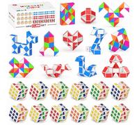 Vdealen - Set di 48 Mini Cubi e Giocattoli Sensoriali a Forma di Serpente per Bambini, Ricompense Scolastiche e Premi in Classe per Studenti
