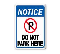Vdenvileye Cartello con avviso "Do Not Park Here", 20 x 30 cm, in alluminio robusto, antiruggine, decorazione da parete in metallo per cortile, cortile, portico, patio