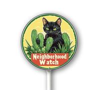 Vdenvileye Cartello con orologio di quartiere con paletto, 23 x 23 cm, in alluminio, decorazione per esterni, antiruggine, robusto, rotondo, per uso esterno, facile da installare, set da 1