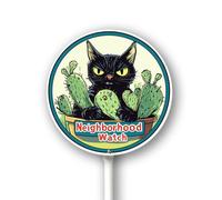 Vdenvileye Cartello con orologio di quartiere con paletto, 23 x 23 cm, in alluminio, decorazione per esterni, antiruggine, robusto, rotondo, per uso esterno, facile da installare, set da 1