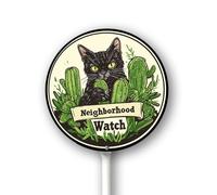 Vdenvileye Cartello con orologio di quartiere con paletto, 23 x 23 cm, in alluminio, decorazione per esterni, antiruggine, robusto, rotondo, per uso esterno, facile da installare, set da 1