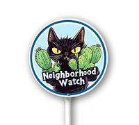 Vdenvileye Cartello con orologio di quartiere con paletto, 23 x 23 cm, in alluminio, decorazione per esterni, antiruggine, robusto, rotondo, per uso esterno, facile da installare, set da 1