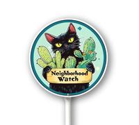 Vdenvileye Cartello con orologio di quartiere con paletto, 23 x 23 cm, in alluminio, decorazione per esterni, antiruggine, robusto, rotondo, per uso esterno, facile da installare, set da 1