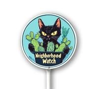 Vdenvileye Cartello con orologio di quartiere con paletto, 23 x 23 cm, in alluminio, decorazione per esterni, antiruggine, robusto, rotondo, per uso esterno, facile da installare, set da 1