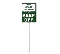 Vdenvileye Cartello con scritta in inglese "New Grass Growing Keep Off Yard Sign with Stake 20x30cm Rustproof Aluminum Lawn DecorationsSign for Outdoor Road Street Garden Decor