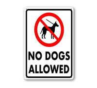 Vdenvileye Cartello con scritta "No Dogs Allowed", 20 x 30 cm, in alluminio robusto, antiruggine, decorazione da parete in metallo per cortile, cortile, patio, portico
