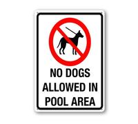 Vdenvileye Cartello con scritta "No Dogs Allowed In Pool Area", 30 x 40 cm, in alluminio robusto, antiruggine, decorazione da parete per cortile, cortile, patio, portico