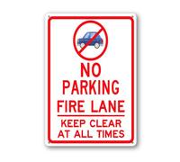 Vdenvileye Cartello con scritta "No Parking Fire Lane Keep Clear", 20 x 30 cm, in alluminio robusto, antiruggine, decorazione da parete per cortile, cortile, portico, patio