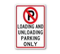 Vdenvileye Cartello con scritta "No Parking Loading and Unloading Parking Only", 20 x 30 cm, in robusto alluminio, antiruggine, decorazione da parete in metallo per cortile, cortile, patio, portico