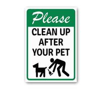 Vdenvileye Cartello con scritta "Please Clean Up After Your Pet", 20 x 30 cm, in alluminio robusto, antiruggine, decorazione da parete per cortile, cortile, patio, portico