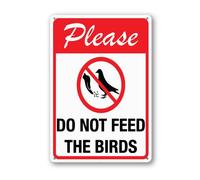 Vdenvileye Cartello con scritta "Please Do Not Feed The Birds", 20 x 30 cm, in alluminio robusto, antiruggine, decorazione da parete per cortile, cortile, portico, patio