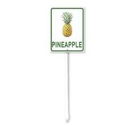 Vdenvileye Cartello da cortile con ananas fresco con paletto, 20 x 30 cm, in alluminio, antiruggine, decorazione per prato, frutta, per esterni, strada, giardino
