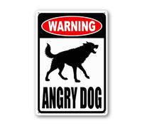 Vdenvileye Cartello di avvertimento con cane arrabbiato, 30 x 40 cm, in alluminio robusto, antiruggine, decorazione da parete in metallo per cortile, cortile, patio, portico