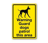 Vdenvileye Cartello di avvertimento con cani Patrol This Area, 30 x 40 cm, in alluminio robusto, antiruggine, decorazione da parete per cortile, cortile, patio, portico