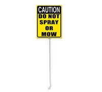 Vdenvileye Cartello di avvertimento in alluminio antiruggine con picchetto, con scritta "Caution Do Not Spray or Mow Yard Sign with Stake 17,5 x 22 cm Rustproof Aluminium Lawn Decorations for Outdoor