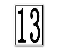 Vdenvileye Cartello in alluminio con numero 13, 20 x 30 cm, numerato, per parcheggi e esterni