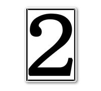 Vdenvileye Cartello in alluminio con numero 2, 20 x 30 cm, numerato, per parcheggi e esterni