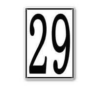 Vdenvileye Cartello in alluminio con numero 29, 20 x 30 cm, numerato, per parcheggi e esterni