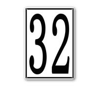 Vdenvileye Cartello in alluminio con numero 32, 20 x 30 cm, numerato, per parcheggi e esterni