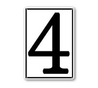Vdenvileye Cartello in alluminio con numero 4, 20 x 30 cm, numerato, per parcheggi e esterni