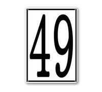 Vdenvileye Cartello in alluminio con numero 49, 20 x 30 cm, numerato, per parcheggi e esterni