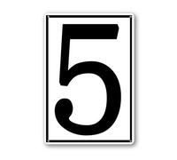Vdenvileye Cartello in alluminio con numero 5, 20 x 30 cm, numerato, per parcheggi e esterni