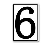 Vdenvileye Cartello in alluminio con numero 6, 20 x 30 cm, numerato, per parcheggi e esterni