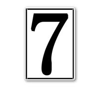 Vdenvileye Cartello in alluminio con numero 7, 20 x 30 cm, numerato, per parcheggi e esterni