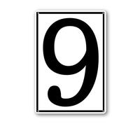 Vdenvileye Cartello in alluminio con numero 9, 20 x 30 cm, numerato, per parcheggi e esterni