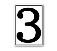 Vdenvileye Cartello in Alluminio Numero 3 Cartello 14x20cm Cartelli Numerati per Parcheggi e Esterni