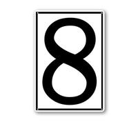 Vdenvileye Cartello in Alluminio Numero 8 Cartelli Numerati per Parcheggi e Esterni 20x30cm