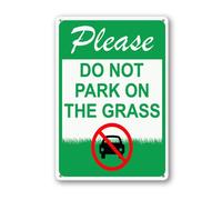 Vdenvileye Cartello in alluminio robusto con scritta "Please Do Not Park On The Grass 14 × 20 cm, decorazione da parete in metallo antiruggine per cortile, cortile, portico, patio