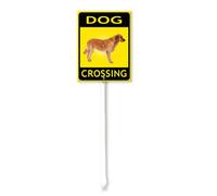 Vdenvileye Dog Crossing Yard Sign con paletto 20 x 30 cm in alluminio antiruggine decorazioni per prato cartello animale per esterni strada strada giardino
