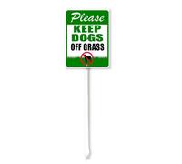 Vdenvileye Keep Dogs Off, cartello da giardino con paletto, 20 x 30 cm, in alluminio antiruggine, decorazione per prato con scritta "Keep Off", per esterni, strada, giardino