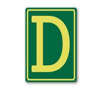Vdenvileye Lettere in alluminio D 14 × 20 cm, lettere in metallo per parcheggio, cartello per giardino/cancello/cassetta postale in metallo, decorazione da parete per cortile, cortile, patio, portico