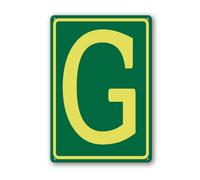 Vdenvileye Lettere in alluminio G 30 × 40 cm, lettere in metallo per parcheggio, cartello per giardino/cancello/cassetta postale in metallo, decorazione da parete per cortile, cortile, patio, portico