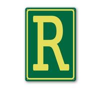 Vdenvileye Lettere in alluminio R 20 × 30 cm, lettere in metallo per parcheggio, cartello per giardino/cancello/cassetta postale in metallo, decorazione da parete per cortile, cortile, patio, portico
